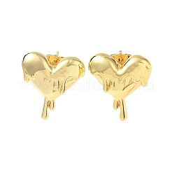 Pendientes de latón con forma de corazón derretido&nbsp;EJEW-F389-09G