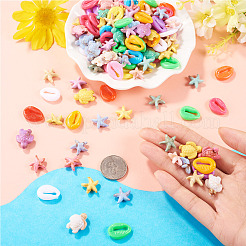 200 pièce de perles acryliques opaques représentant des animaux marins (3 styles différents)&nbsp;OACR-TA0005-04