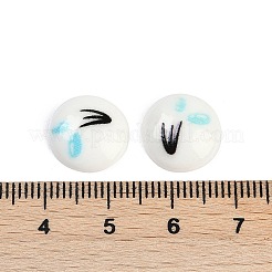 Cabochons ronds et plats en résine de dessin animé blancs et noirs&nbsp;LS-CRES-Q009-01H