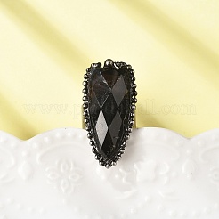 Natürlicher Rauchquarz-Fingerring&nbsp;RJEW-A068-01AS