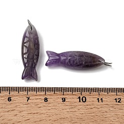 Natürliche Amethyst geschnitzte Anhänger&nbsp;G-G314-01P-08