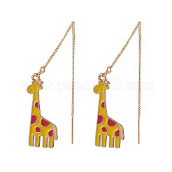 3 paio di orecchini pendenti con giraffa smaltata in lega di 3 colori&nbsp;EJEW-JE05145