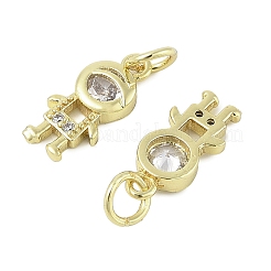 Colgante micropavé cubic zirconia de latón&nbsp;KK-K297-51G-02