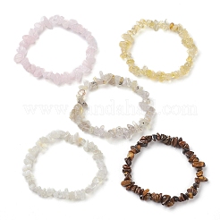 12 constellation de bracelets extensibles en perles de pierres précieuses mélangées naturelles pour femmes et hommes&nbsp;BJEW-JB10264-07