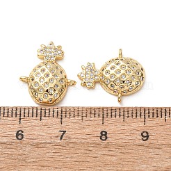 Breloques connecteurs en forme de fruits en laiton micro pavé de zircones cubiques transparentes&nbsp;CU-H002-04G