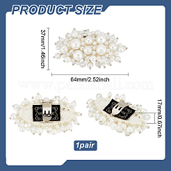 1 paio di clip con fibbia per scarpe in plastica imitazione perla&nbsp;AJEW-FG0004-26