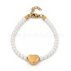 Braccialetti di perle di plastica imitazione per le donne&nbsp;BJEW-M056-10G-04