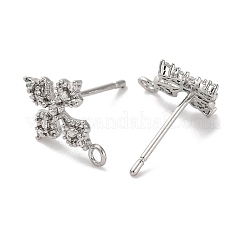 Blume Messing Micro Pave Zirkonia Ohrstecker Zubehörse&nbsp;KK-U042-19P