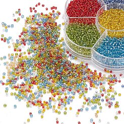 7 Farben Glas runde Saatperlen&nbsp;SEED-YW0001-24A-01