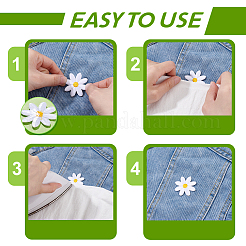 60 Stück 4 Stile Gänseblümchen Polyester Stickerei Stoff zum Aufbügeln/Aufnähen Patches&nbsp;DIY-GA0008-79