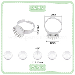 DIY Rohling Kuppel 304 Edelstahl verstellbaren Ring Herstellungssatz&nbsp;DIY-UN0055-96