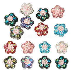 8 Stück 8 Farben Blumenform Polymer Clay Strassperlen&nbsp;CLAY-TA0002-02