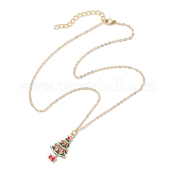 3 collier avec pendentif en alliage émaillé en forme de cloche de sapin de Noël pour femme&nbsp;NJEW-JN05130-02