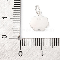 925 breloque nuage souriant en argent sterling émaillé blanc et rose&nbsp;STER-D303-03S