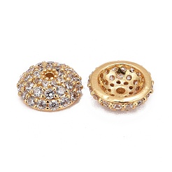 Demi apetalous round / dôme micro cuivres ouvrent zircone cubique caps&nbsp;X-ZIRC-D062-G