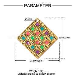 304 Edelstahl-Emaille-Anhänger&nbsp;STAS-OY017-77G
