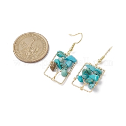 Pendientes colgantes de árbol de chips de howlita natural teñidos&nbsp;EJEW-JE05734-01