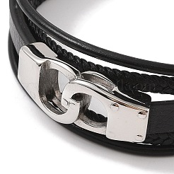 Geflochtene Mikrofaser-Leder-Mehrstrang-Armbänder&nbsp;BJEW-B096-05C