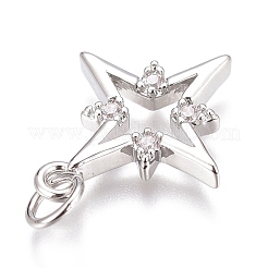 Pendentifs en laiton zircon cubique transparent&nbsp;ZIRC-O035-22P