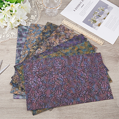 7pc 7 Farben Blumenmuster Kunstleder Stoffe&nbsp;DIY-CL0001-49