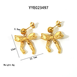 Elegantes pendientes de acero inoxidable 304 con lazo&nbsp;CR5364-5