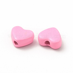 Cuentas de aleación pintadas con aerosol de corazón&nbsp;FIND-G053-01B
