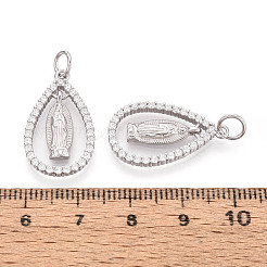 925 ciondolo religioso in argento sterling con micro pavé di zirconi cubici trasparenti&nbsp;STER-N016-107P