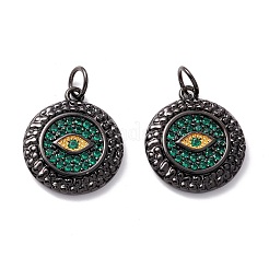 Messing Micro Pave grüne Zirkonia Anhänger&nbsp;ZIRC-Z019-24B-NR