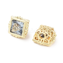Micro in ottone con perle singole di zirconi azzurri&nbsp;KK-C051-31G
