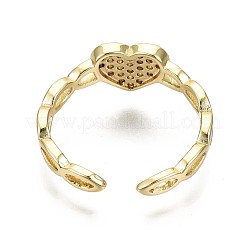 Messing Micro Pave klare Manschettenringe aus Zirkonia&nbsp;LS-RJEW-S044-094-NF