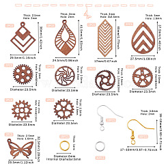 DIY-Ohrring-Sets aus Walnussholz&nbsp;DIY-TA0011-07