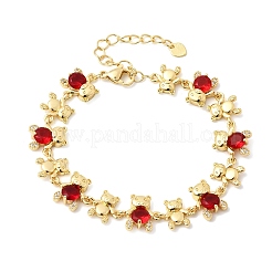 Bracelets à maillons en laiton micro pavé de zircones cubiques pour femmes&nbsp;BJEW-D457-01G