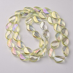 Brins de perles de verre de galvanoplastie transparentes&nbsp;EGLA-C001-FR03
