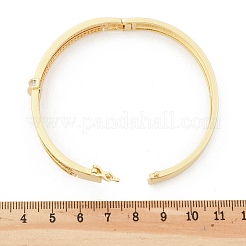 Messing-Armreifen mit Mikropflaster und klarem Zirkonia für Damen&nbsp;BJEW-K274-12G