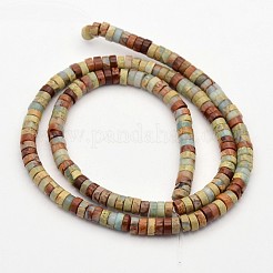 Flache Runde / Scheibe synthetische Aqua Terra Jaspis Perlen Stränge&nbsp;G-N0160-02-3x4