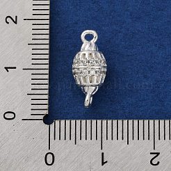 Ciondoli connettore ovali cavi in ottone micro pavé di zirconi cubici trasparenti&nbsp;KK-A230-05A-S