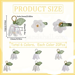 20 Set weiße Lilienblüten-Anhänger und Flora-Blätter-Perlen&nbsp;FIND-SC0010-77