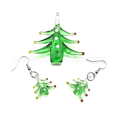 Weihnachten handgemachte Bunte Malerei Schmuck Sets&nbsp;SJEW-G076-01P