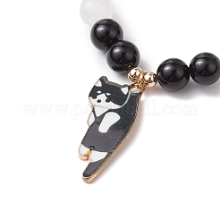 Braccialetti elastici con perline di pietre preziose miste naturali per le donne&nbsp;BJEW-TA00573-01