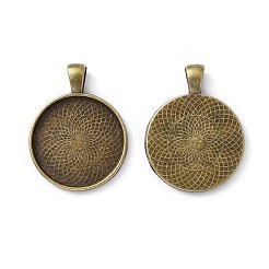 Pendente basi di cabochon in lega stile tibetano &nbsp;TIBEP-Q045-048AB-NR