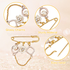 4 pièces 4 style fleur & coeur & numéro 5 breloques en émail épingles à nourrice broches&nbsp;JEWB-BC0001-09