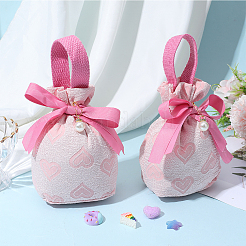 Geschenkbeutel aus Stoff mit Herz-Print und Kordelzug&nbsp;ABAG-WH20015-11