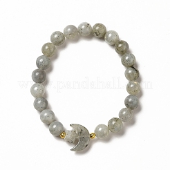 Bracciale elasticizzato da donna con pietre preziose miste naturali e sintetiche luna e stella&nbsp;G-G997-C