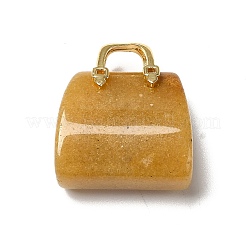 Pendentifs en laiton jade topaze naturelle&nbsp;KK-E274-01G-16