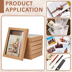Boîte de rangement pour cartes de vœux en papier kraft&nbsp;LS-OFST-WH0004-036C