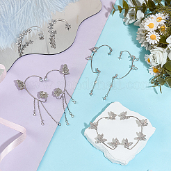8 Stück 8 Stile Legierung Strass Manschette Ohrringe&nbsp;EJEW-OC0001-05