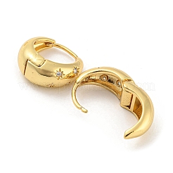 Créoles en laiton avec zircone cubique de micro pave&nbsp;EJEW-C066-02G