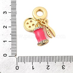 Messing mikro pflastern klare kubik zirkonia europäische baumeln charme&nbsp;KK-F904-08G
