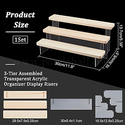 3-stöckige montierte transparente Acryl-Organizer-Display-Riser&nbsp;ODIS-WH0029-89A-01