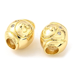 Messing Mikro ebnen Zirkonia European Beads&nbsp;KK-M247-09G